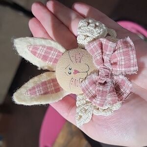 Bunny Rabbit Artesian Handmade Vintage Brooch